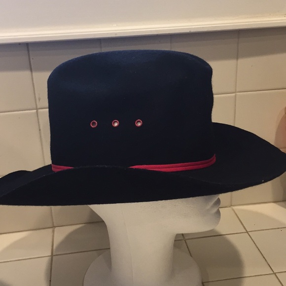 vtg Always On Top Black sz M Virgin Wool felt hat - Picture 3 of 11